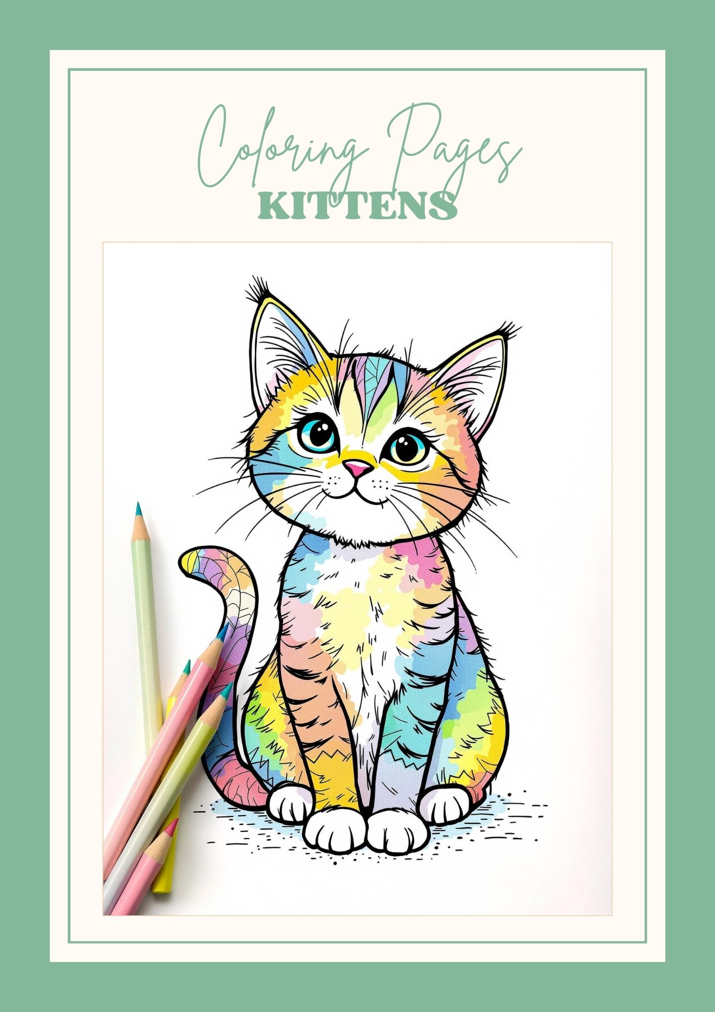 Kitten Coloring Page 1