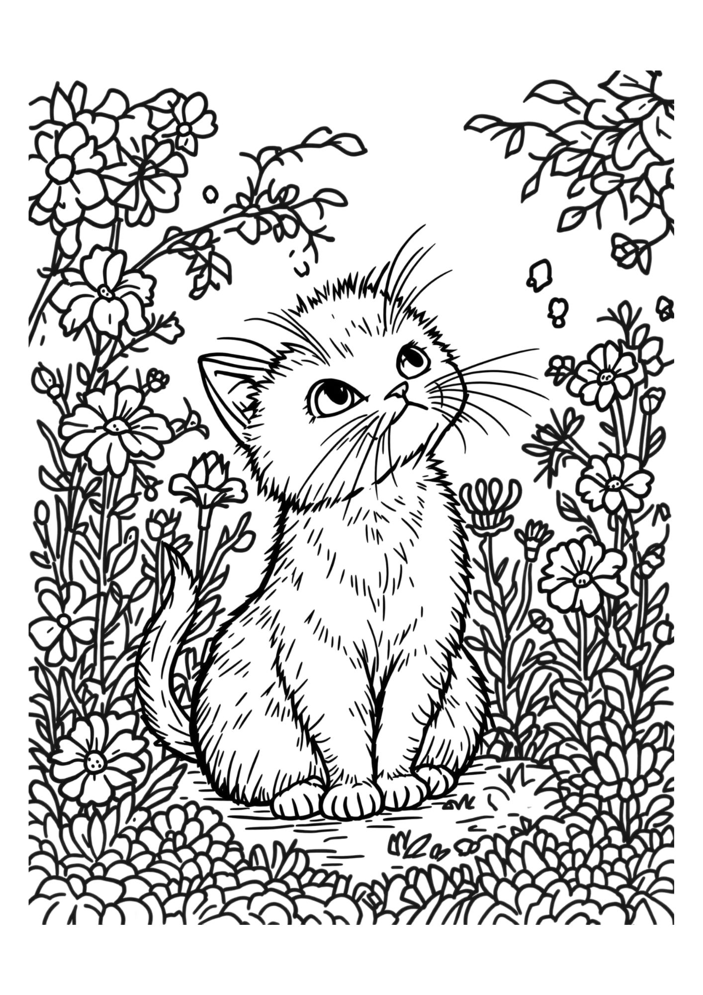 Kitten Coloring Page 10