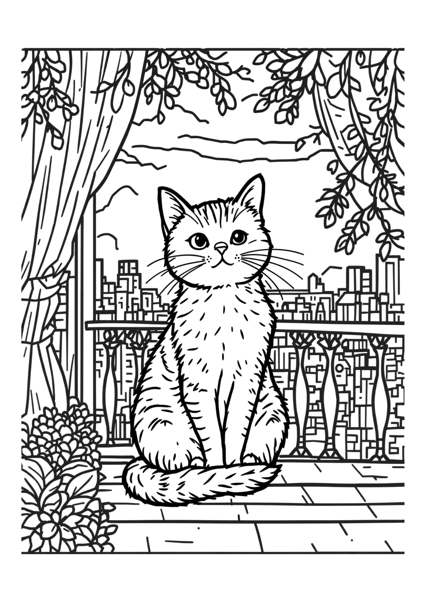 Kitten Coloring Page 11