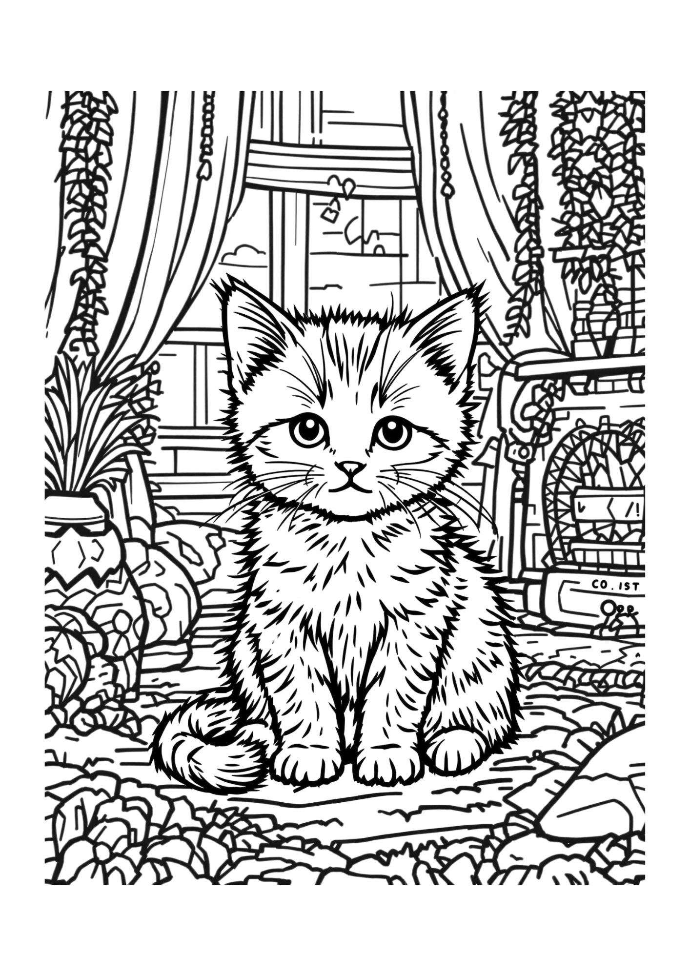 Kitten Coloring Page 16