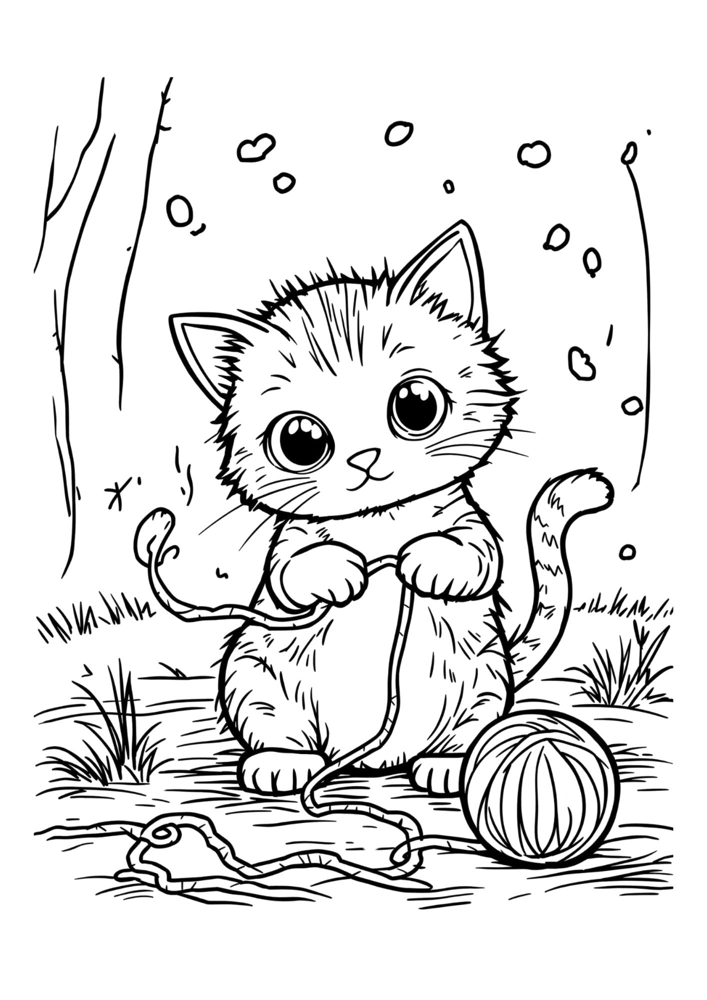 Kitten Coloring Page 3