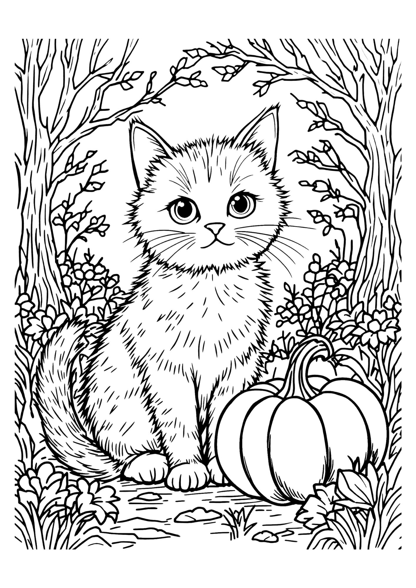 Kitten Coloring Page 6