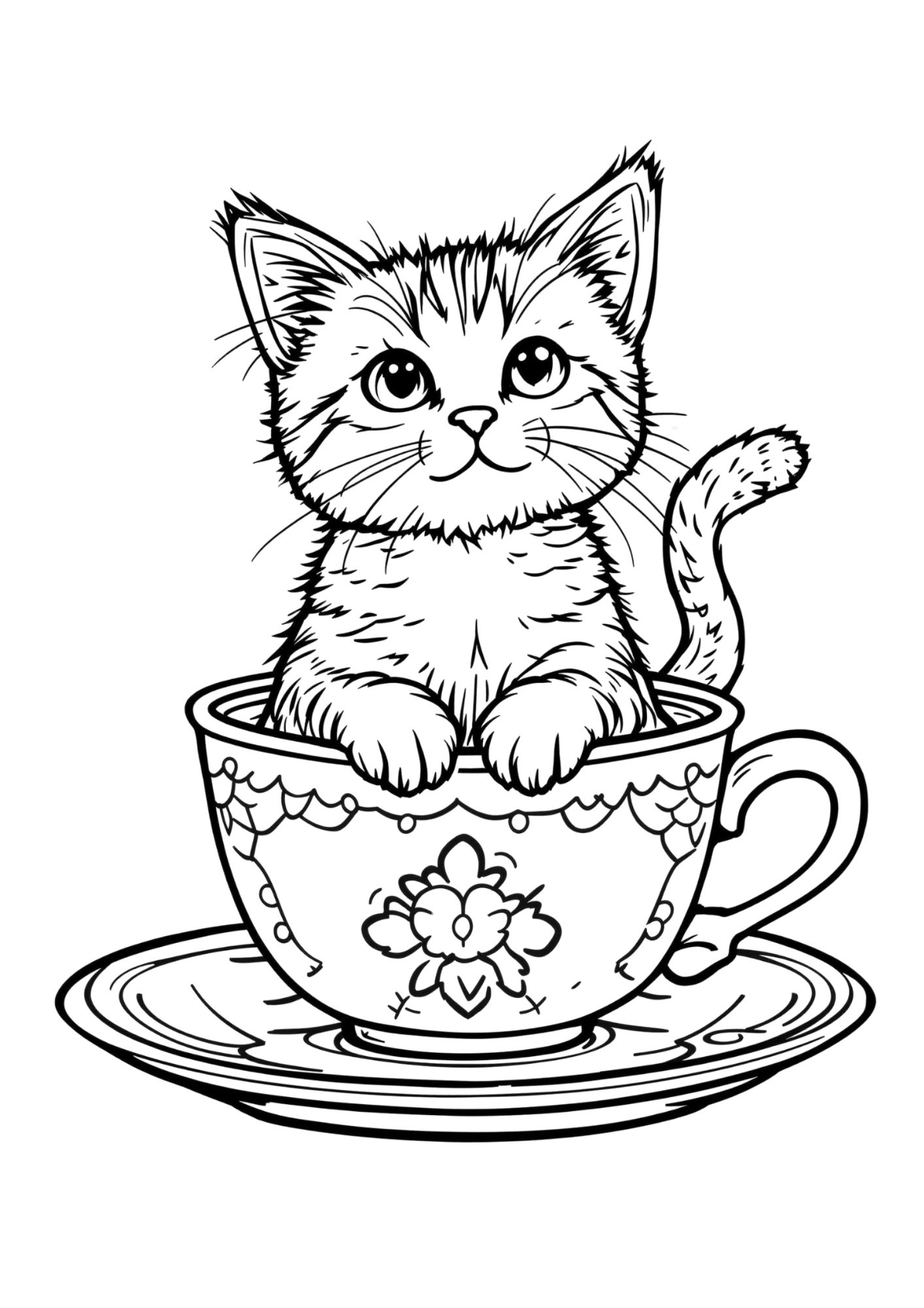 Kitten Coloring Page 8