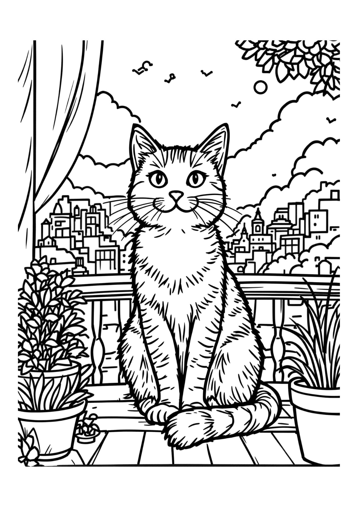 Kitten Coloring Page 9